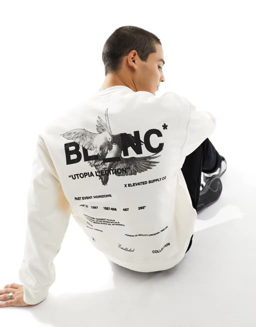 Sudadera color crudo con estampado de paloma de River Island