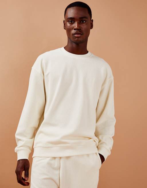 Sudadera color crudo de pana de Topman (parte de un conjunto)