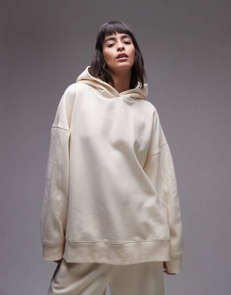 Sudadera color crudo extragrande con capucha premium de Topshop - view 1