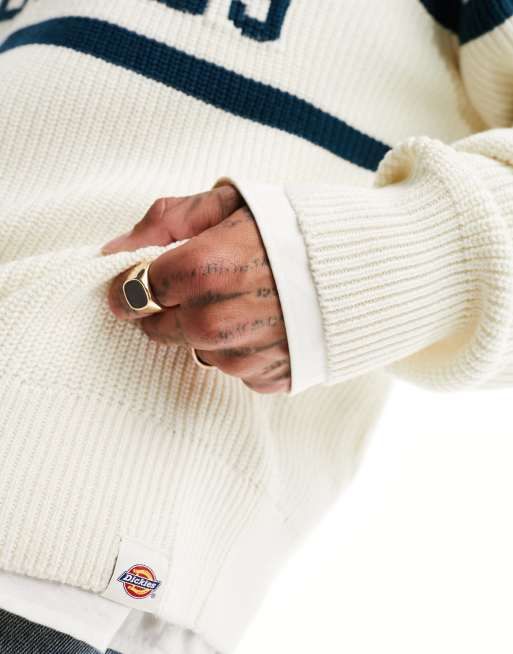 Sudadera color crudo y verde de punto Melvern exclusiva en ASOS de Dickies, 4 de 4