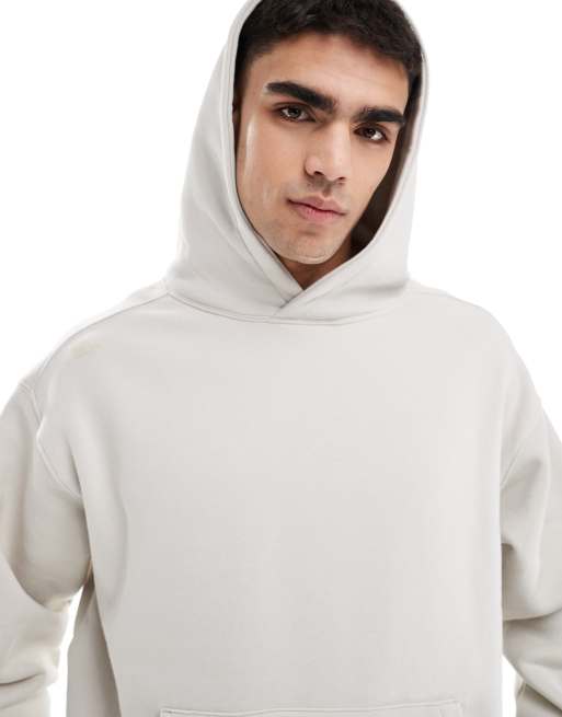 Sudadera color hueso de corte cuadrado con capucha y cuello redondo de Cotton On