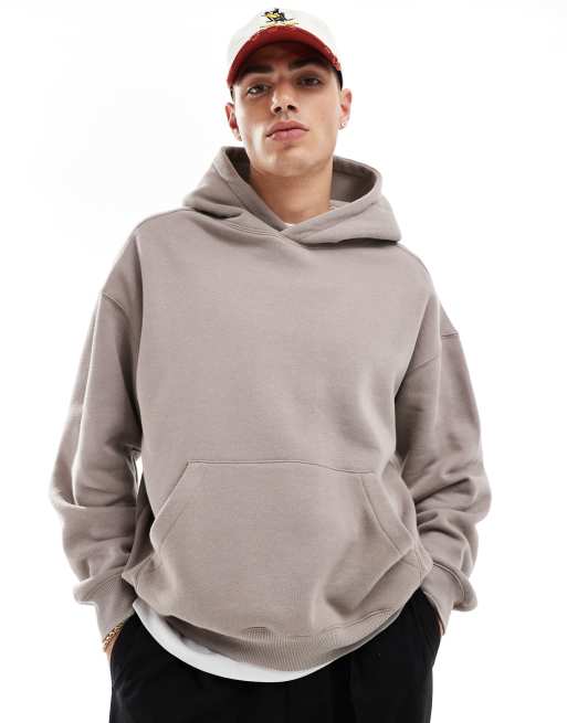 Sudadera color negruzco de corte cuadrado sin cierres con capucha de Cotton On