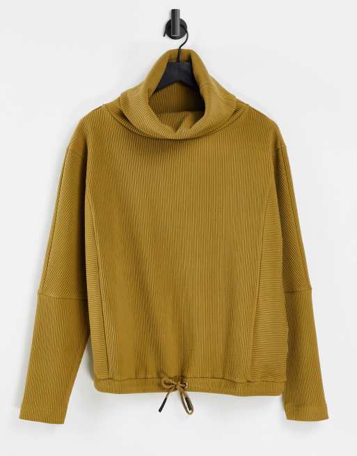 Sudadera color oliva con cuello alto Charles de Varley