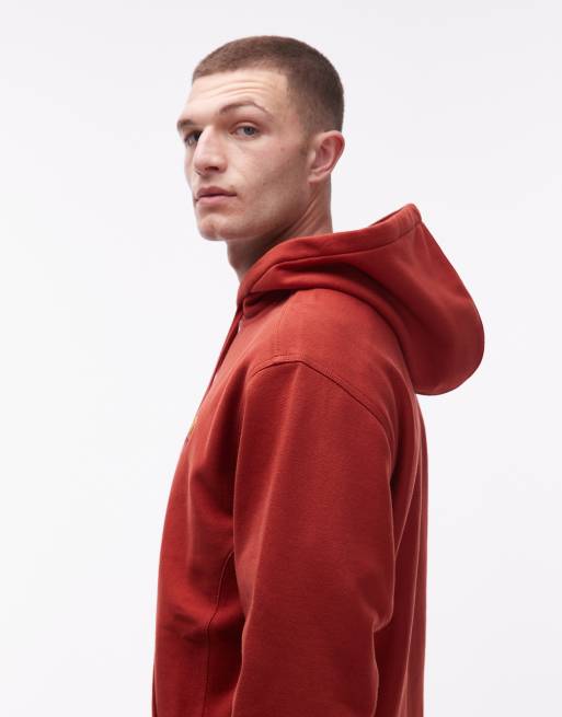 Sudadera color óxido con capucha y detalle de texto American Script de Carhartt WIP, 4 de 5