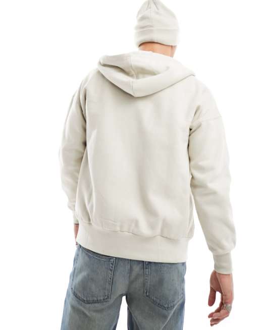 Sudadera color piedra con capucha y cremallera de punto grueso de Only & Sons, 2 de 4