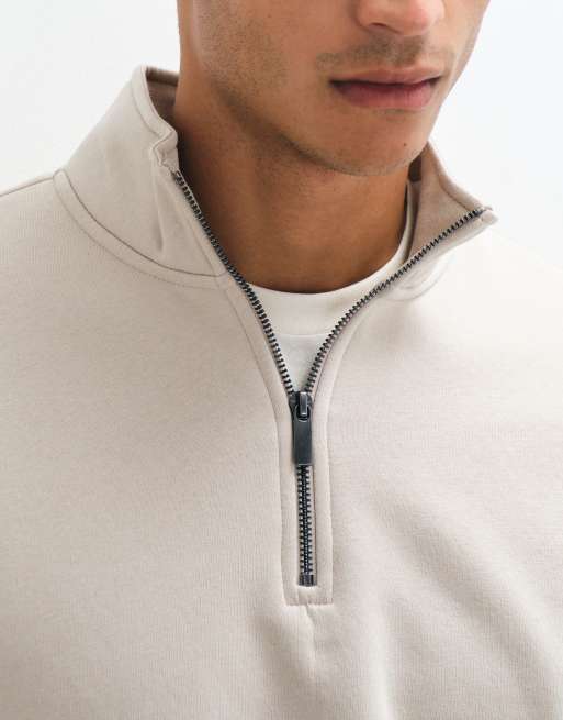 Sudadera color piedra con media cremallera de ONLY & SONS, 2 de 5