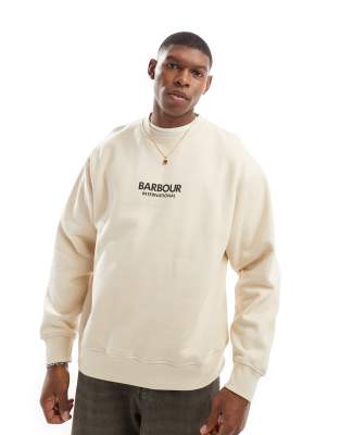 Sudadera color piedra extragrande con cuello redondo Formula de Barbour ...