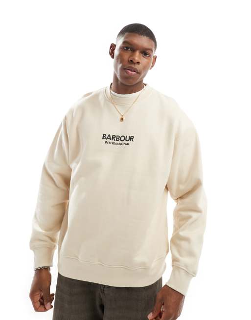 Sudadera color piedra extragrande con cuello redondo Formula de Barbour International