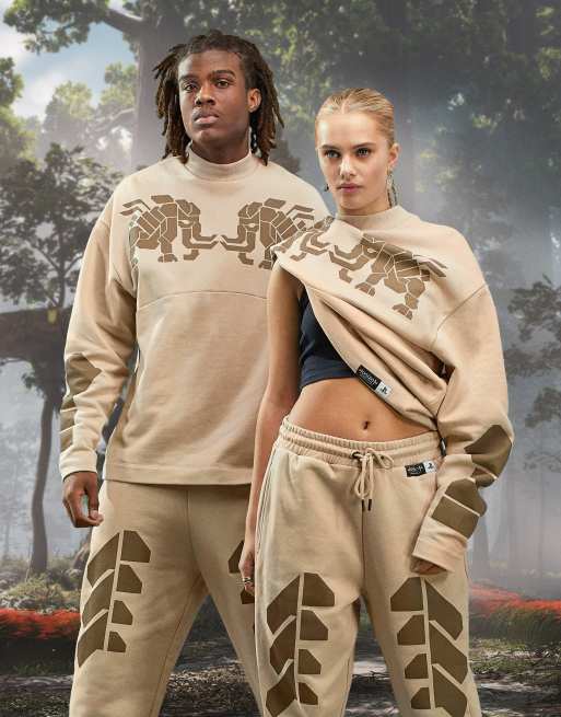 Sudadera color piedra extragrande unisex de ASOS X Horizon Forbidden West (parte de un conjunto)