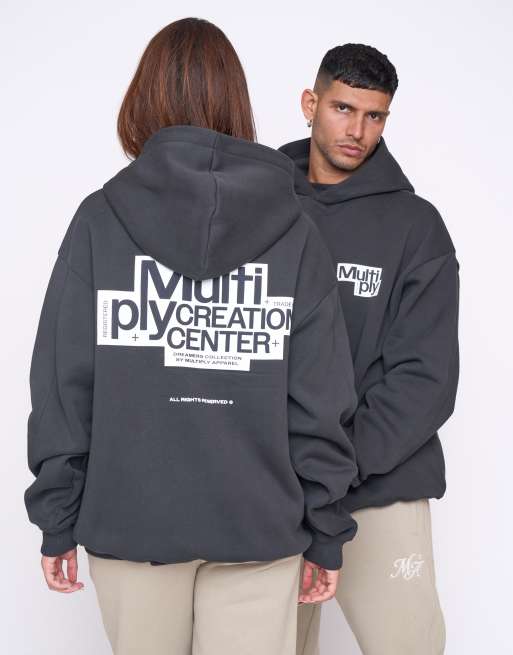 Sudadera color refresco negro extragrande con capucha Billboard de Multiply Apparel