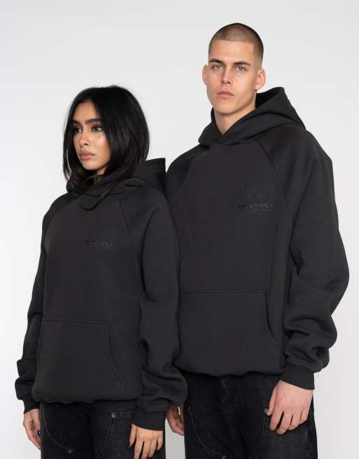 Sudadera color refresco negro extragrande con capucha Rodeo de Multiply Apparel
