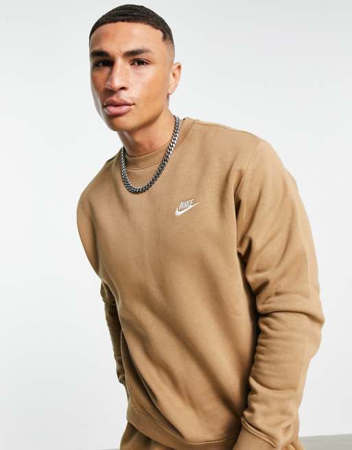 Sudadera color topo con cuello redondo de felpa Club de Nike , 3 de 4