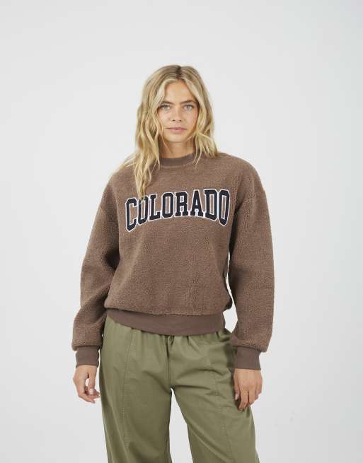 Sudadera color topo de borreguito de Brave Soul