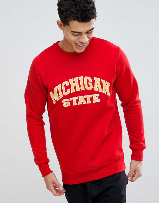 Sudadera con aplicación Michigan en rojo de boohooMAN
