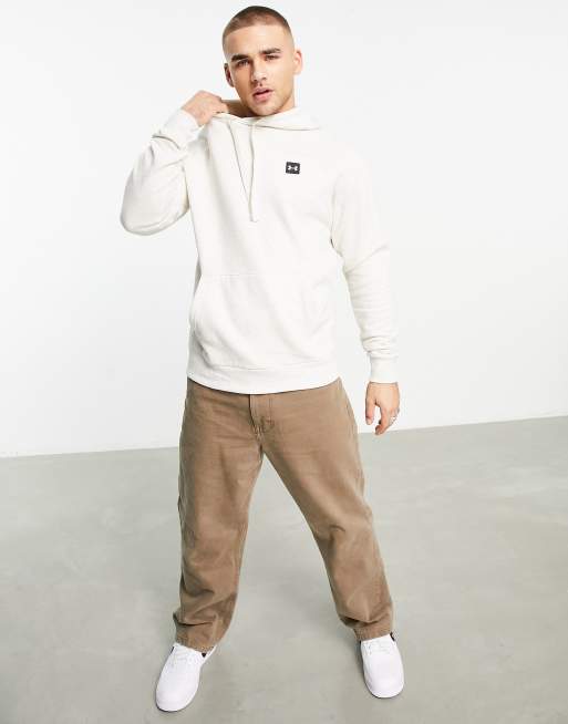 Sudadera con capucha blanca de felpa Rival de Under Armour