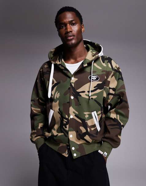 Sudadera con capucha, botones y estampado integral de camuflaje de AAPE BY A BATHING APE® - view 1