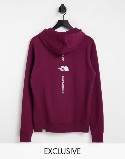 Sudadera con capucha burdeos Vertical NSE exclusiva en ASOS de The North Face 