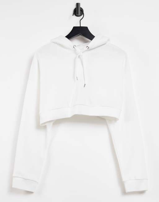 Sudadera con capucha de algodón Monki Holly en blanco roto - BLANCO