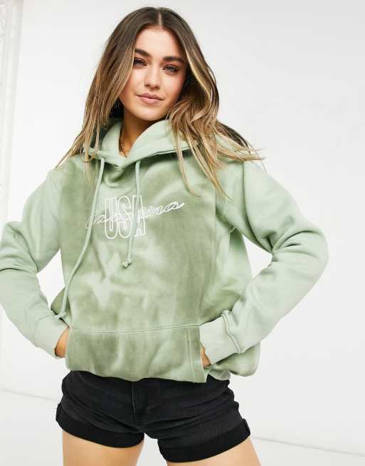 Sudadera con capucha extragrande con efecto tie dye oscuro y estampado California de Daisy Street (parte de un conjunto), 4 de 4