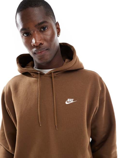 Sudadera con capucha marrón Club de Nike ASOS