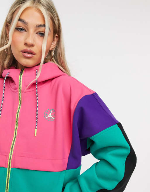 Sudadera con capucha multicolor con dise o color block de Jordan