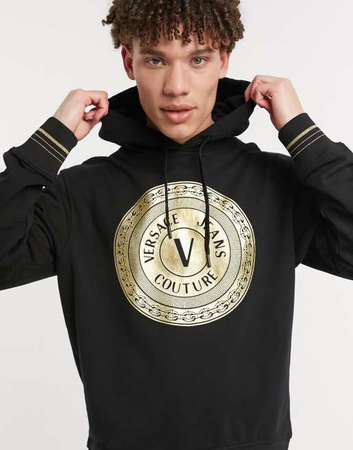 Versace Jeans Couture - Sudadera de Capucha con logotipo Dorado