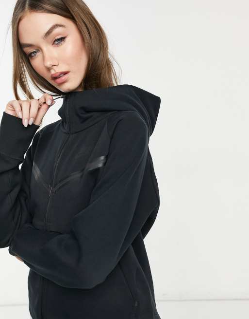 Sudadera con capucha negra técnica de polar de Nike, 3 de 4