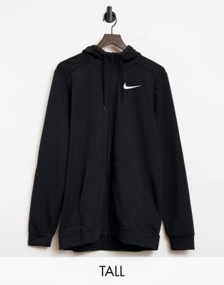 Sudadera con capucha negra y cremallera Tall Dry de Nike Training