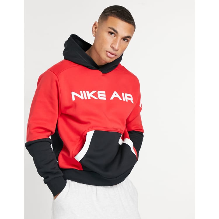 Sudadera con capucha roja y negra de Nike Air