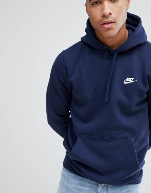 Sudadera con capucha sin cierres con logo bordado en azul marino 804346-451 de Nike, 3 de 4