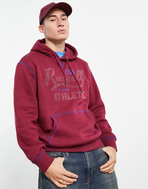 Sudadera con capucha violeta con logo en el mismo tono de Russell Athletic, 4 de 4