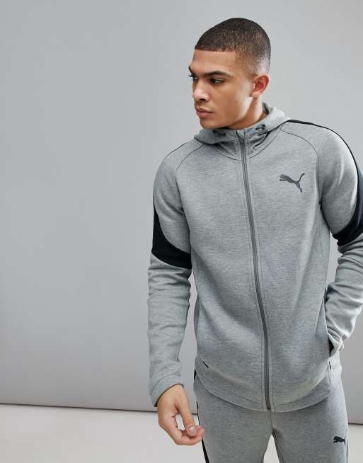 Misión helicóptero cuero Sudadera con capucha y cremallera en gris 59491503 Running Evostripe Move  de Puma | ASOS