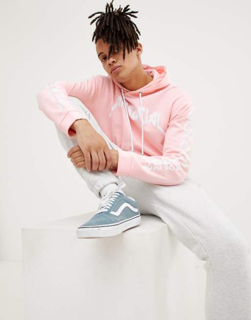 Sudadera con capucha y eslogan en rosa de YOURTURN ASOS