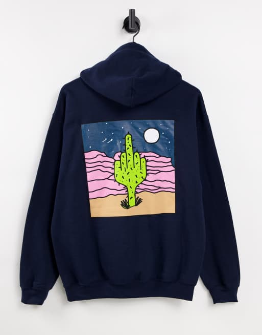 Sudadera con capucha y estampado gr fico de cactus en la espalda de New Love Club