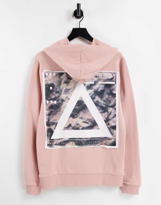 Sudadera con capucha y estampado gráfico de triángulo en la espalda y del logo en el pecho de ASOS Unrvlld Spply