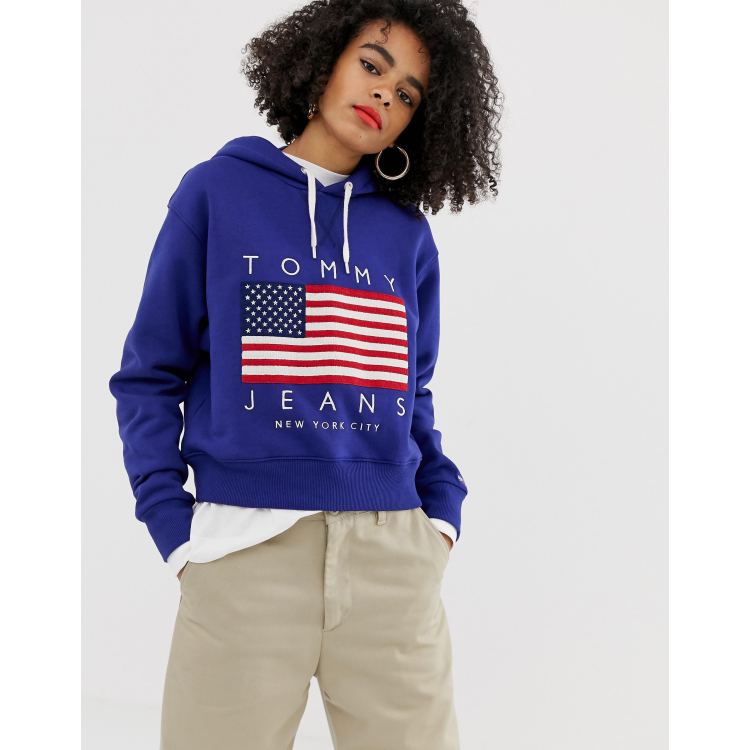 Sudadera con capucha y logo de bandera de EE.UU. de Tommy Jeans