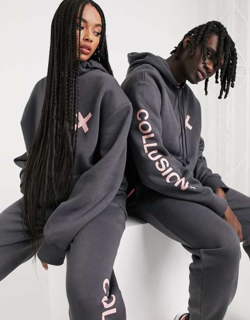 Sudadera con capucha logo en oscuro unisex de COLLUSION | ASOS