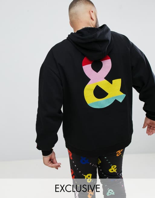 Sudadera con capucha y parche bordado en la parte posterior de ASOS DESIGN x GLAAD Plus