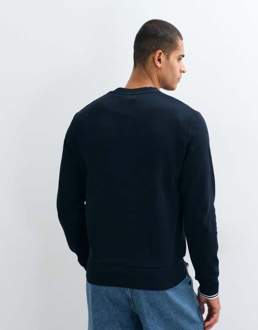Sudadera con cuello redondo en azul marino de Fred Perry, 2 de 5
