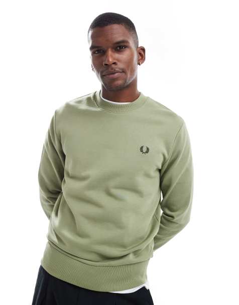 Sudadera con cuello redondo en verde de Fred Perry - view 1