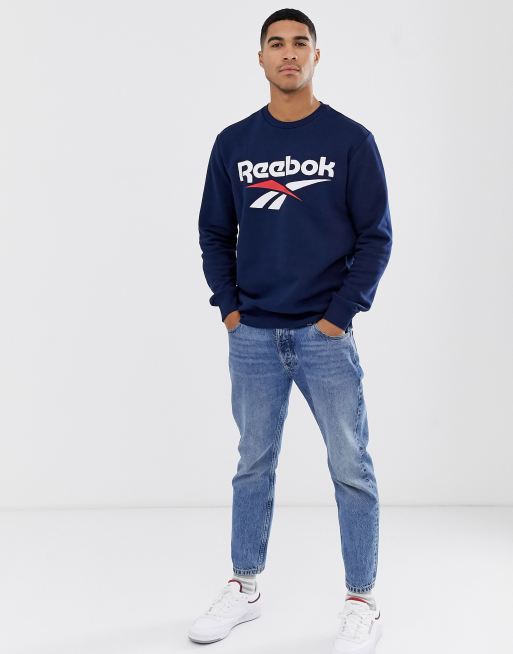 Sudadera con el logo en azul marino Vector Classics de Reebok | ASOS