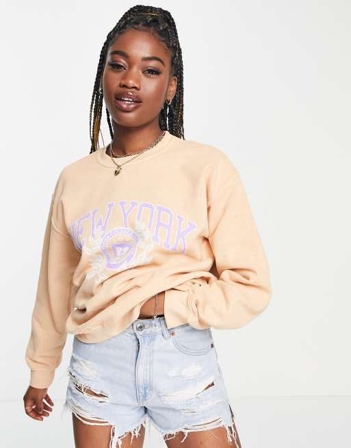 Sudadera con estampado universitario con texto 