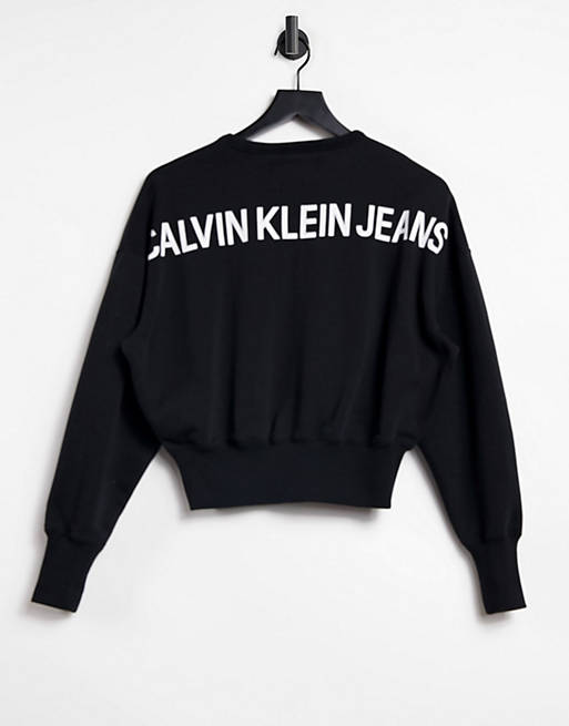Sudadera con logo en la parte posterior en negro de Calvin Klein Jeans