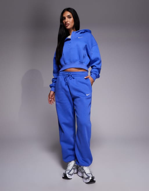 Sudadera corta azul extragrande con capucha Phoenix Fleece de Nike, 3 de 4