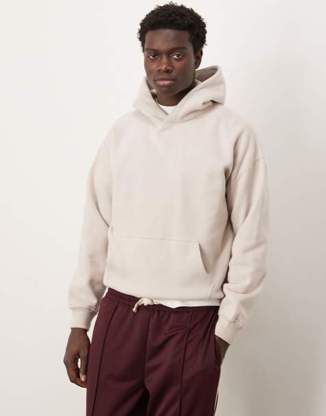 Sudadera corta color crema básica con capucha de Abercrombie & Fitch - view 1