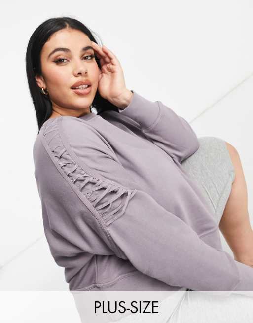 Sudadera corta color malva de polar térmico de Nike Pro Training Plus