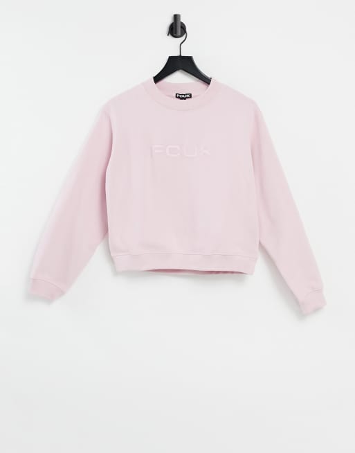 Sudadera corta en rosa polvoriento de FCUK (parte de un conjunto)