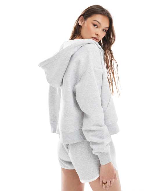 Sudadera corta gris clásica con capucha y cremallera de felpa de Cotton On, 4 de 4