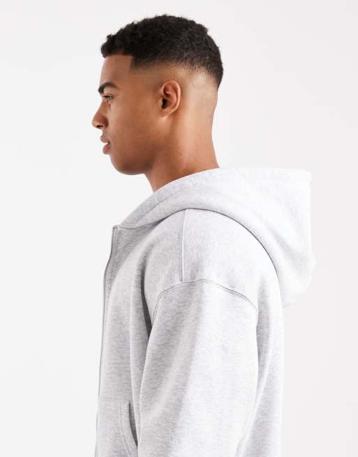 Sudadera corta gris con capucha y cremallera de Cotton On, 4 de 5