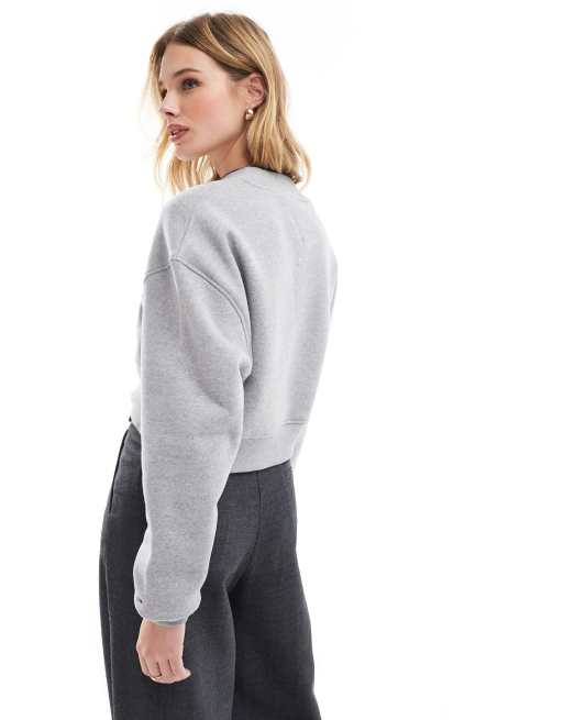 Sudadera corta gris con cuello alto y diseño universitario de Tommy Jeans, 4 de 4